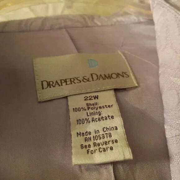 NWOT Draper's & Damon's Suit in light Lilac